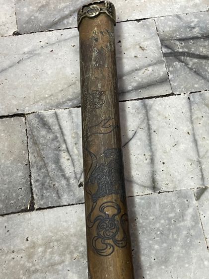 ดาบญี่ปุ่นลายสิงโต กะไหล่เงิน รูปที่ 10