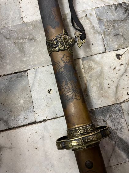 ดาบญี่ปุ่นลายสิงโต กะไหล่เงิน รูปที่ 6