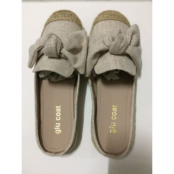 รองเท้าส้นแบน เนื้อ ผ้า UK 4.5 | EU 37 1/3 | US 6 อื่นๆ GLU COAT รองเท้าหน้าโบว์เปิดส้น