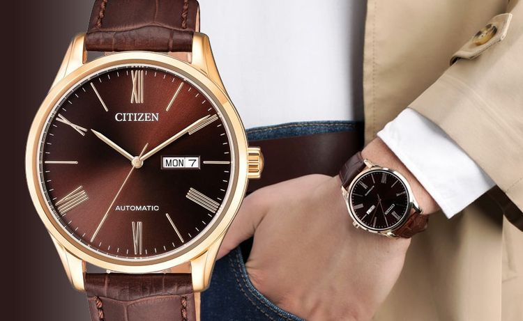 Citizen Automatic Men's Red burgundy Dial Goldfilled nh8363-14x รูปที่ 1