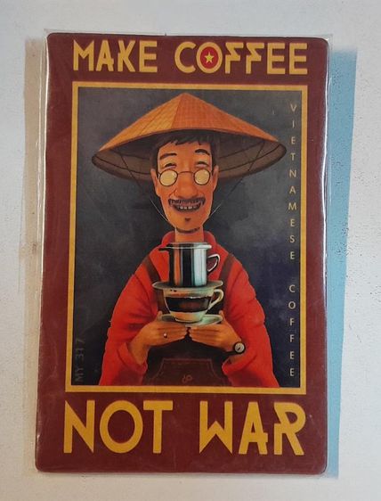 Make Coffee not war Vietnam Magnet รูปที่ 1