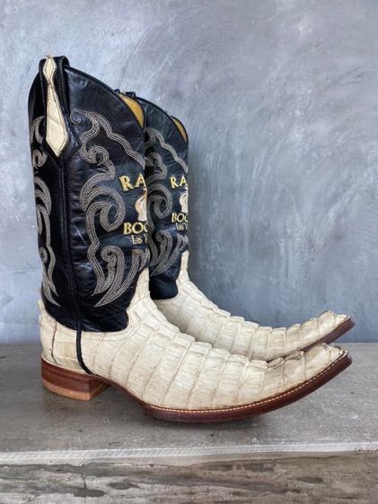 รองเท้าบูท รองเท้าหนัง หนัง🐊🐊 แท้ สไตล์ เครื่องแต่งกายคาวบอย  Made in Mexico  รูปที่ 2