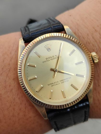 Vintage ROLEX Oyster Perpetual Ref.1005 14k Solid Gold  รูปที่ 10