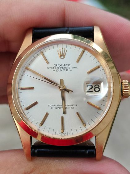  Rolex Oyster Perpetual Date Silver Dial Ref.1503 18k Solid Gold  รูปที่ 8