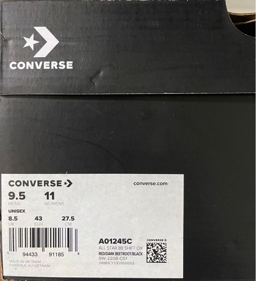 รองเท้าบาส Converse All Star BB Shift แท้ มือ2 (พร้อมกล่อง…ส่งฟรี) สภาพใหม่มากก…ใส่ไม่กี่ครั้ง รูปที่ 3