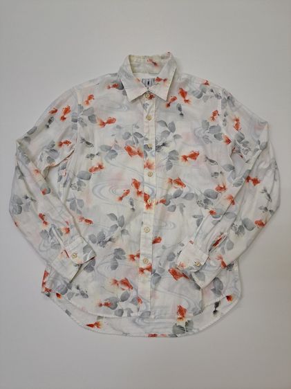 👍0197 เสื้อเชิ้ตฮาวายแขนยาว Hawaii Long Sleeve Shirt ยี่ห้อ TK size 2  รูปที่ 3