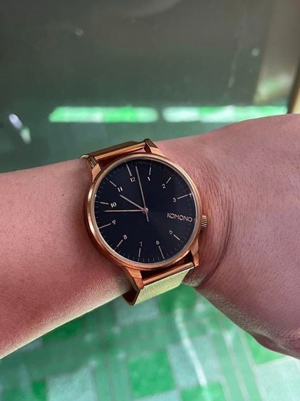 KONOMO- Winston Royale Rose Gold Black  นาฬิกาจากประเทศเบลเยียม ขนาด 42 มิลไม่รวมมเม็ด ระบบถ่าน ตัวเรือนและสายสแตนเลสสีโรสโกล์ด สภาพใหม่  รูปที่ 1