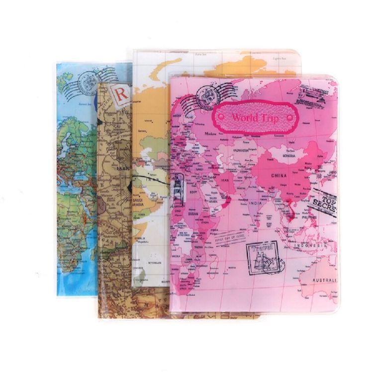 ✅ ขายดี ปกพาสปอร์ต ลายแผนที่โลก Passport Cover World Trip รูปที่ 2
