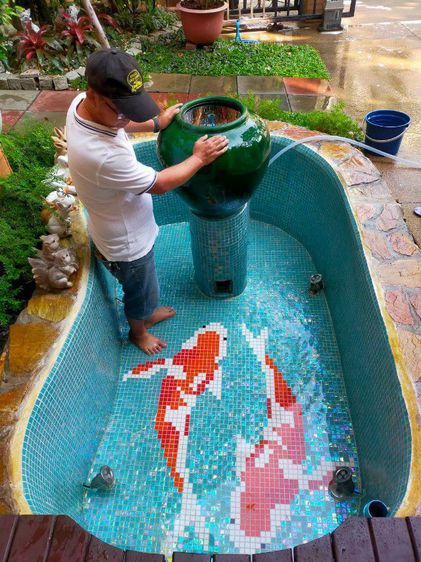 รับทำบ่อปลาคาร์ฟ.รับซ่อมบ่อรั่ว,บ่อร้าว,รับแก้ระบบกรอง รูปที่ 9