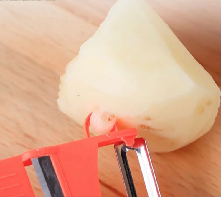 มีดปอกผลไม้ ที่ขูดมะละกอ เครื่องตัดผักเอนกประสงค์  5in1 มือหนึ่ง อันละ 15 บาท (หมดแล้วหมดเลย) มีสีขาว และ ส้ม รูปที่ 4