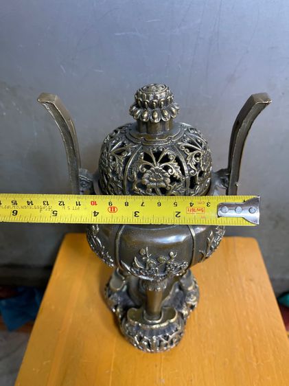 กระถาง กำยาน ทองเหลือง ลายดอกไม้5ฤดูสะสม A70 รูปที่ 11