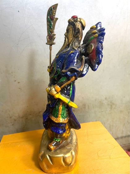 เทพเจ้า กวนอู 5ธง ทองเหลืองลงยาA4 รูปที่ 5