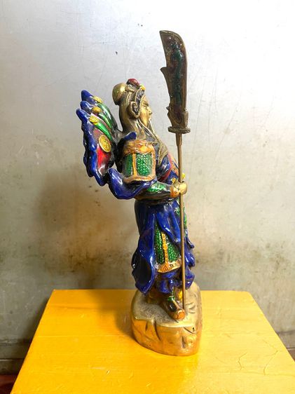 เทพเจ้า กวนอู 5ธง ทองเหลืองลงยาA4 รูปที่ 3