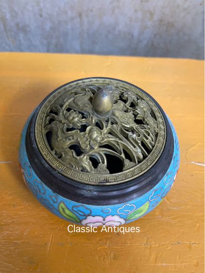 กระถางกำยานทองเหลืองถมปัดA24 รูปที่ 3