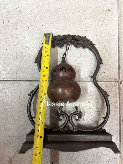 กระถาง กำยาน มังกรคาบแก้วทองเหลืองA42 รูปที่ 6