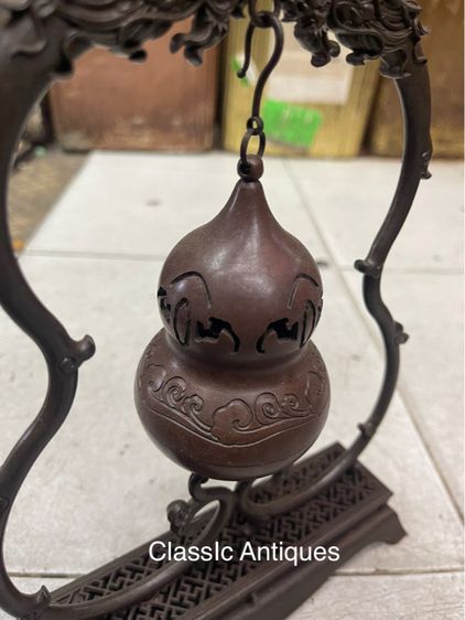 กระถาง กำยาน มังกรคาบแก้วทองเหลืองA42 รูปที่ 5