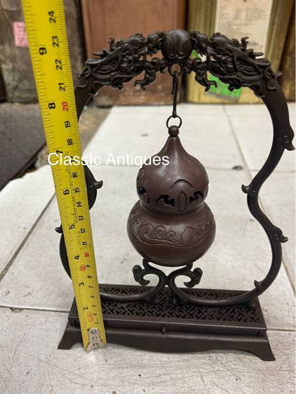 กระถาง กำยาน มังกรคาบแก้วทองเหลืองA42 รูปที่ 9