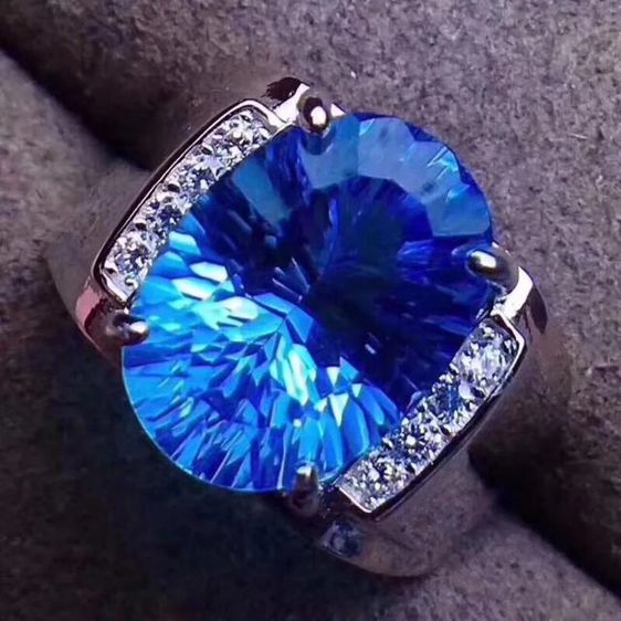 แหวน Swiss Blue Topaz  รูปที่ 3