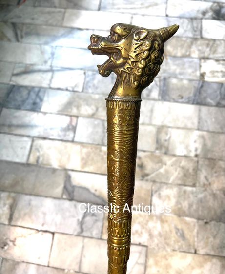 ไม้เท้า ปี่เซี้ยทองเหลือง เสือซ่อนเล็บ รูปที่ 2