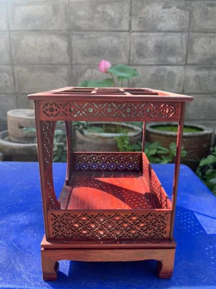 เตียง จีนจิ๋ว ไม้แกะสลักสะสม รูปที่ 8