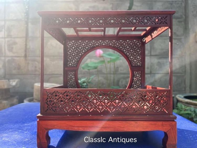 เตียง จีนจิ๋ว ไม้แกะสลักสะสม รูปที่ 5