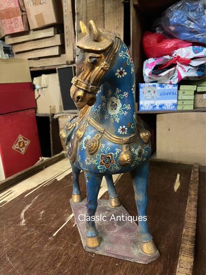 ม้าดินเผาเคลือบคู่ใหญ่ สะสมA2 รูปที่ 7