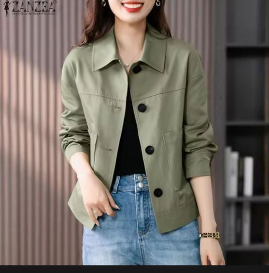 เสื้อคาร์ดิแกนปขนยาวสีพื้น สไตล์เกาหลี เสื้อแฟชั่นสำหรับผู้หญิง S-5xl รูปที่ 4