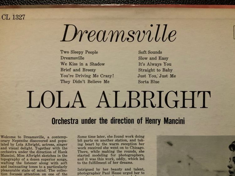 ขายแผ่นเสียงนักร้องหญิงแจ๊สเสียงดี 1st Press 🇺🇸  Lola Albright Dreamsville DeepGroove 1959 USA Jazz LP ส่งฟรี รูปที่ 4