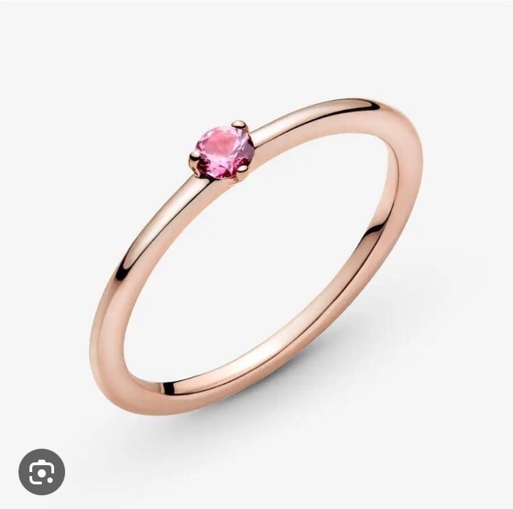 PANDORA แหวน ROSE RING WITH PHLOX PINK CRYSTAL