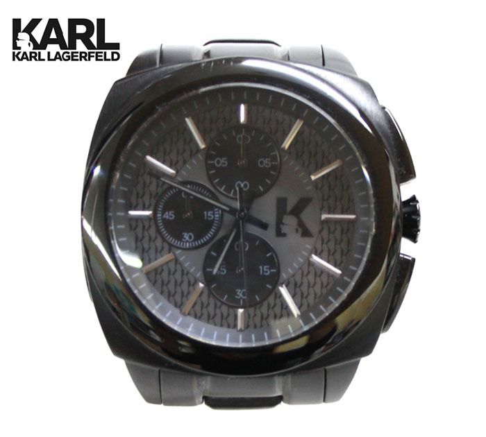 Karl Lagerfeld Paris Men's Watch KL1601 Keeper Black Dial Black IP Steel Bracelet Chronograph ขนาด 48 มิลรวมเม็ด  รูปที่ 3