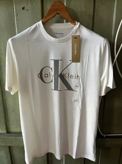 Calvin Klein เสื้อทีเชิ้ต EU 42 เบจ แขนสั้น CK Limited Edition ป้ายทอง ของแท้ ใหม่ป้ายห้อย พรีมาจาก USA, สีครีม ขนาดอก 42-43" 