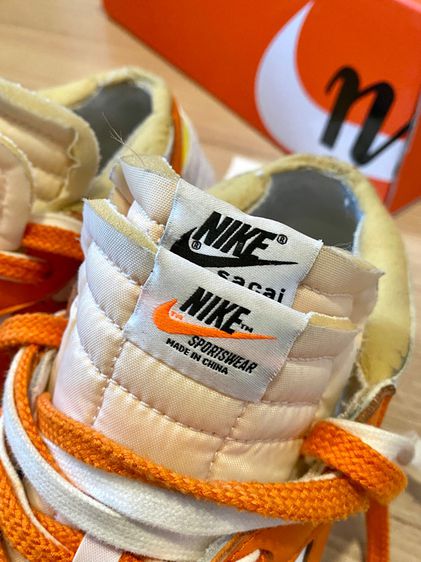 Nike Blazer Low Sacai “White Magma Orange” รูปที่ 6