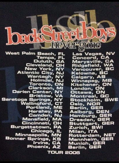 เสื้อวง Backstreet Boys Naver
 gone Tour 2005 T Shirt
 รูปที่ 5