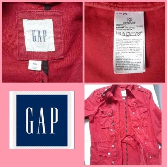 เสื้อแจ็กเก็ต GAP สีแดง มีซิปกระดุมเป๊ก กระเป๋า4ช่อง มีเชือกรูดเอว ใส่สบายกันหนาว กันลม ใส่เท่ๆ สวยส่งต่อตามรูป รูปที่ 2