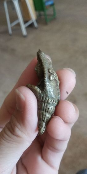 พระเนื้อทองเหลือง(พระรูปหล่อพระอุปคุตทรงก้นหอยยาว(ไม่ทราบเกจิที่สร้าง)(020301))พระบ้านพระเครื่องรางของมงคล รูปที่ 3