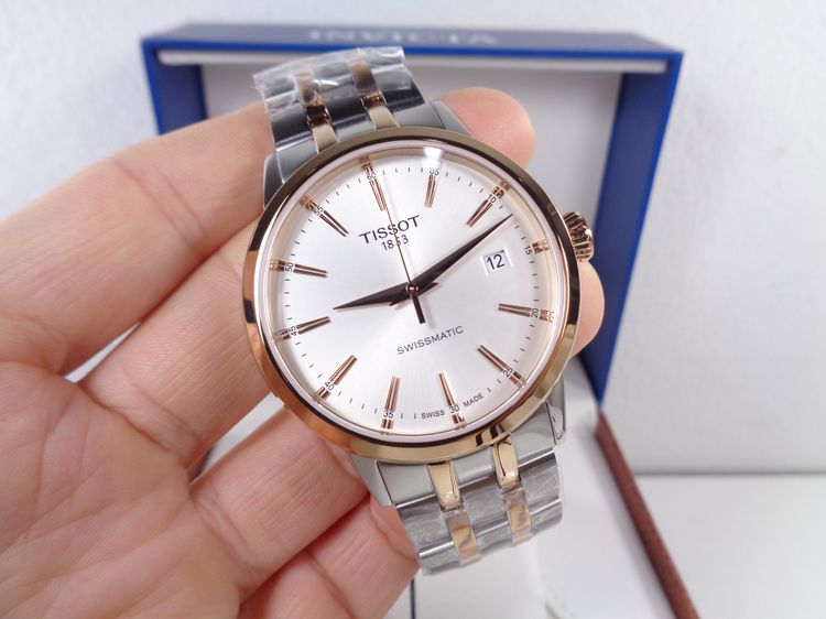 (ป้าย 2.6 หมื่น) ของใหม่พร้อมห้างฯ Tissot 2-Tone Swissmatic หน้าปัดเงินขาว 42 มิล. สายเหล็ก  สุดหรู กล่องใบครบ รูปที่ 6