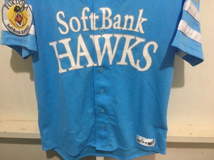 เสื้อเบสบอล SoftBank HAWKS สีฟ้า รูปที่ 4