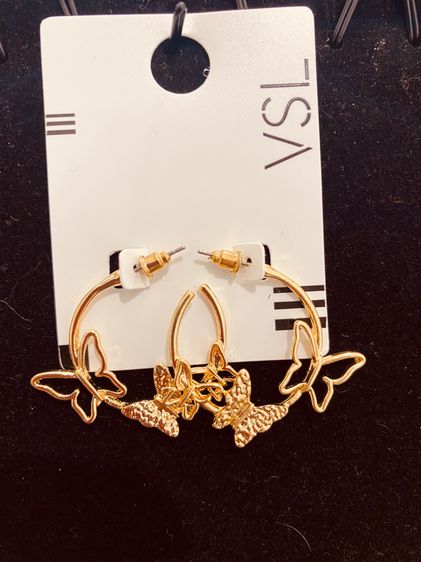 VSL Jewelry ต่างหูห่วงสีทองสินค้านำเข้า รูปที่ 5