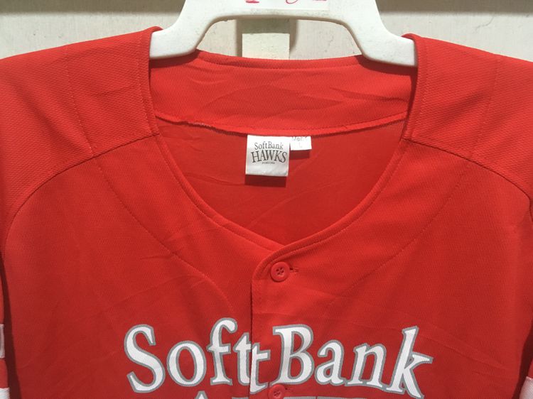 เสื้อเบสบอล SoftBank HAWKS สีแดง รูปที่ 3