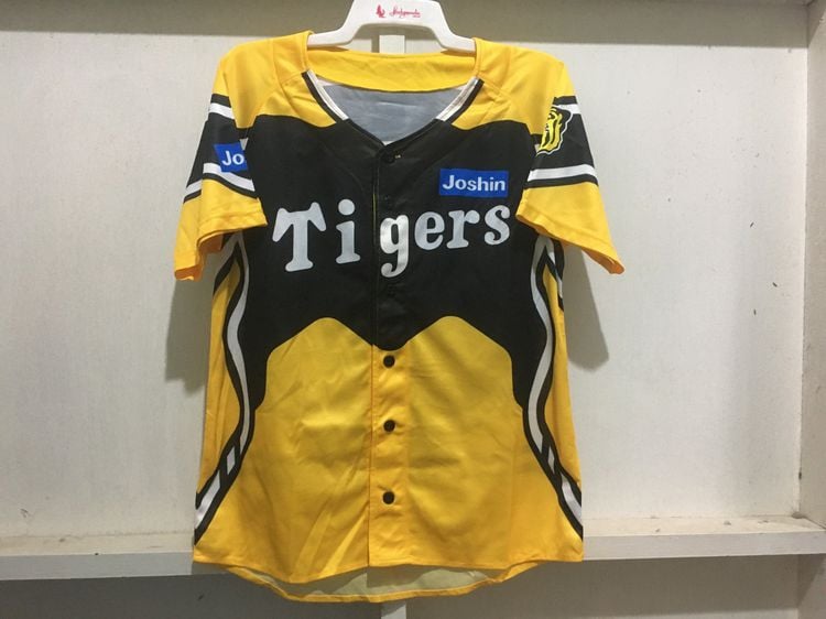 เสื้อเบสบอล ทีม Tiger แบรนด์ MIZUNO สีเหลืองลายดำ