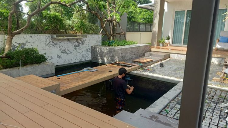 ทำบ่อปลาคาร์ฟ,ซ่อมบ่อรั่ว,บ่อร้าว ทำน้ำพุ รูปที่ 4