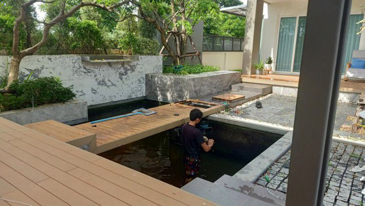 รับทำบ่อ ซ่อมบ่อรั่ว,บ่อร้าว ทำน้ำพุ,น้ำตกเดินระบบกรองแก้ปัญหาน้ำขุ่นน้ำเขียว รูปที่ 2