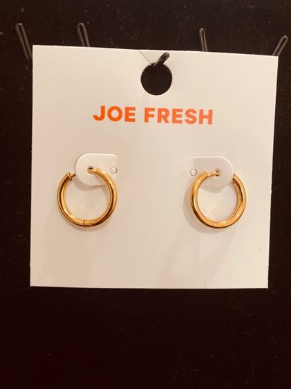 Joe fresh  ต่างหูห่วงล๊อคสีทองขนาด 1.5 cm