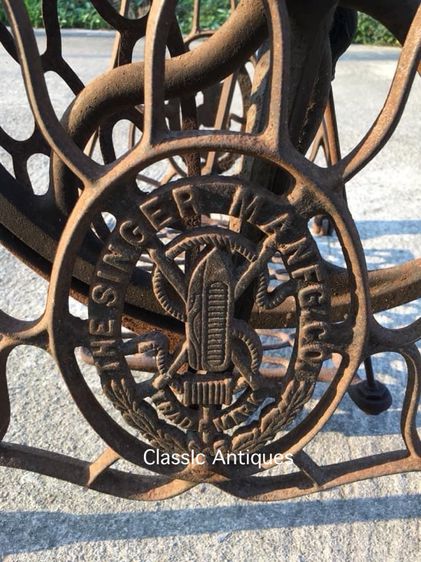 ขาจักรใยแมงมุม SINGER เก่าโบราณ รูปที่ 3