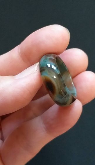 แหวนหินอะเกต ลวดลายบนหินสวยงามมาก หาได้ยาก รูปที่ 11