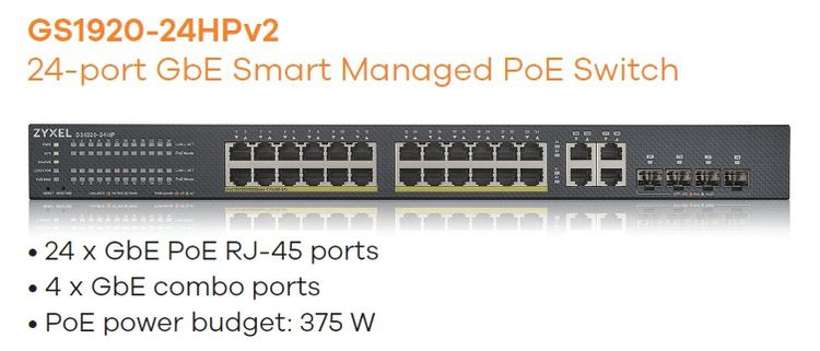 Zyxel GS1920-24HPv2 L2 PoE Switch 24 Port 375W รองรับ Free Cloud Management รูปที่ 5