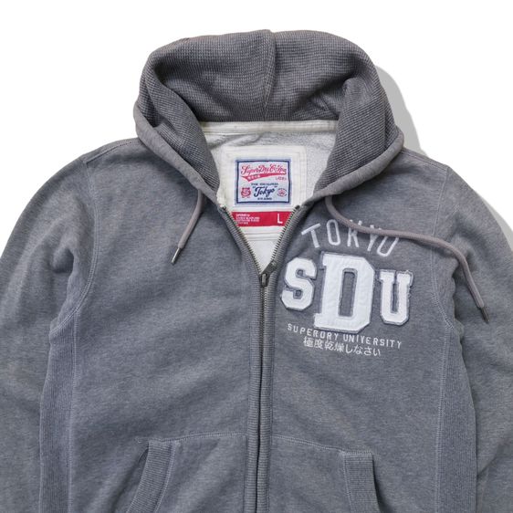 Superdry Double Black Lable Destroyed Fleece Hooded Jacket รอบอก 44” รูปที่ 3