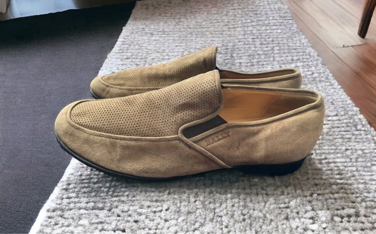 Bally suede brown slip on loafers  รูปที่ 2