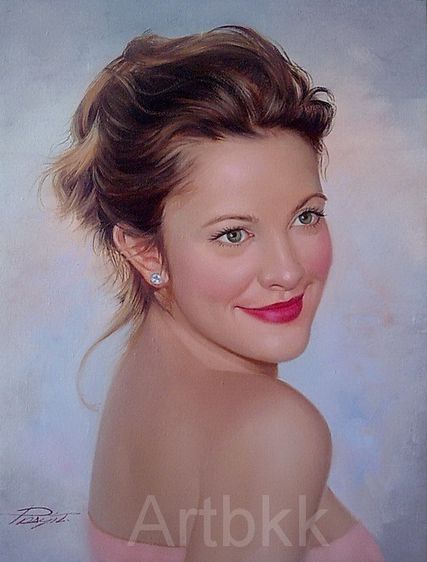 Oil colour painting portrait on canvas for gift รูปที่ 7