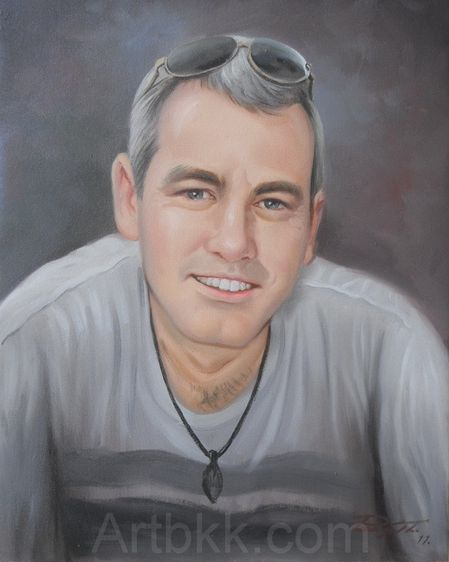 Oil colour painting portrait on canvas for gift รูปที่ 10